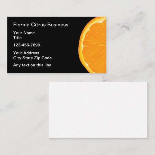 フレッシュシトラスオレンジフルーツテーマ 名刺 (正面/裏面)