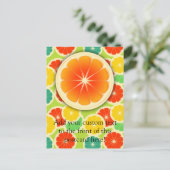 フレッシュシトラスフルーツデザインかわいいカラフル ポストカード (スタンド正面)