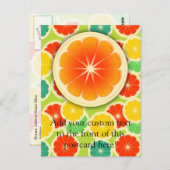 フレッシュシトラスフルーツデザインかわいいカラフル ポストカード (正面/裏面)