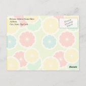 フレッシュシトラスフルーツデザインかわいいカラフル ポストカード (裏面)