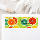 フレッシュシトラスフルーツデザインかわいいカラフル ラベル (インサイチュ)