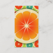 フレッシュシトラスフルーツデザインかわいいカラフル 名刺 (裏面)