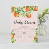フレッシュシトラスフルーツベビーシャワー招待状ニュートラル 招待状 (スタンド正面)