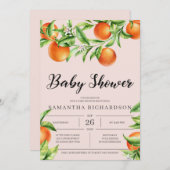 フレッシュシトラスフルーツベビーシャワー招待状ニュートラル 招待状 (正面/裏面)