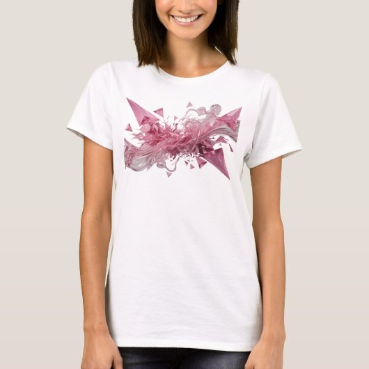 フレッシュシルバー抽象芸術グラフィックTシャツ Tシャツ (正面)