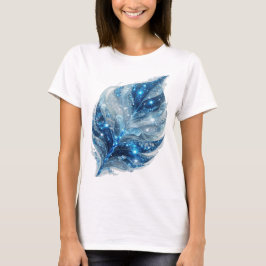 フレッシュシルバーBLUE+ICE+LEAFアーティスティックモチーフ Tシャツ