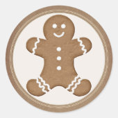 フレッシュジンジャーブレッドマンクッキークラフト封筒用シール ラウンドシール (正面)
