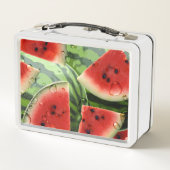フレッシュスイカパーソナライズされたカスタム メタルランチボックス (裏面)