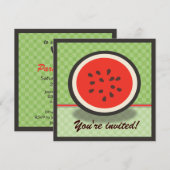 フレッシュスイカパーティの招待状 招待状 (正面/裏面)