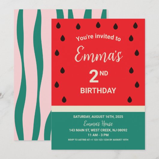 フレッシュスイカ招待状 (正面/裏面)