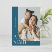 フレッシュスタート新年ティール曲線フレーム写真 シーズンカード (スタンド正面)