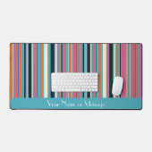 フレッシュストライプなパタパーソナライズされたーン デスクマット (キーボード&マウス)