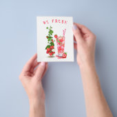 フレッシュストロベリージュースカッコいいドリンク – Summer Fruits チラシ (手)