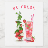 フレッシュストロベリージュースカッコいいドリンク – Summer Fruits ワインラベル (シングルラベル)