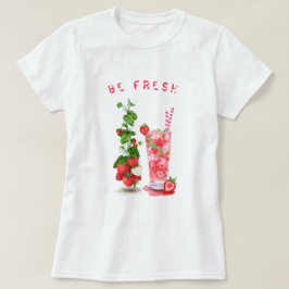 フレッシュストロベリージュースカッコいいドリンク – Summer Fruits Tシャツ
