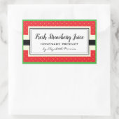 フレッシュストロベリージュース自家製製品ラベル 長方形シール (バッグ)