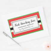 フレッシュストロベリージュース自家製製品ラベル 長方形シール (封筒)