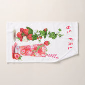 フレッシュストロベリードリンクバスタオルカスタムズ – 文字 バスタオルセット (ハンドタオル)