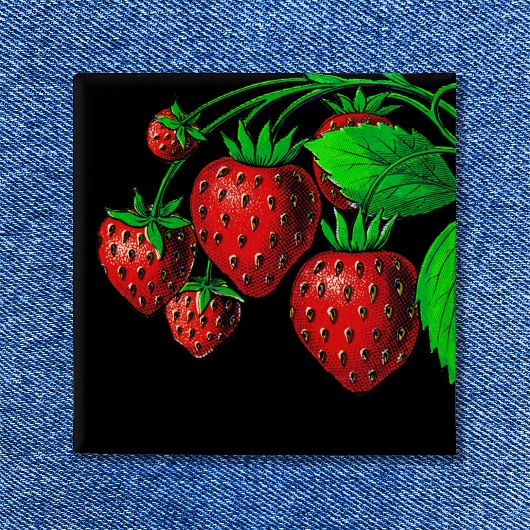 フレッシュストロベリー ビンテージイラスト 缶バッジ