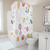 フレッシュストロベリー&フローラシャワーカーテン – 明るい シャワーカーテン (インサイチュ)