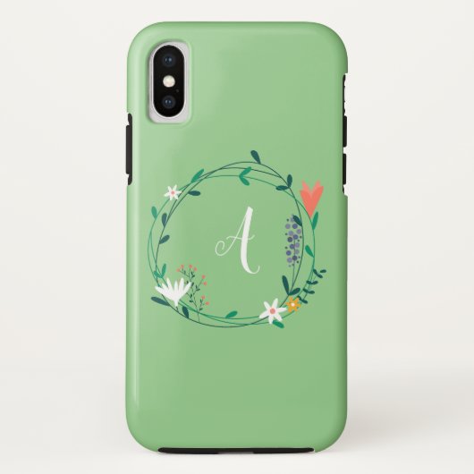 フレッシュスプリングフラワーガーランド 名入れ Case-Mate iPhoneケース (裏面)
