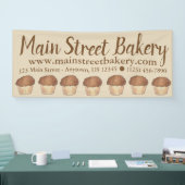 フレッシュス焼いたルーセルクラムマフィンベイクセールグルメ 横断幕 (トレードショー)