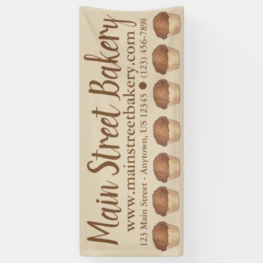フレッシュス焼いたルーセルクラムマフィンベイクセールグルメ 横断幕 (縦)