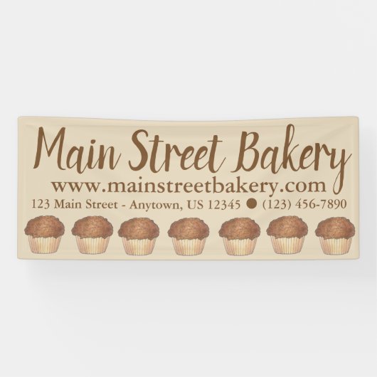 フレッシュス焼いたルーセルクラムマフィンベイクセールグルメ 横断幕 (横)
