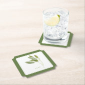 フレッシュセージチケット紙コースター(+文字) – 緑 ペーパーコースター (インサイチュ)