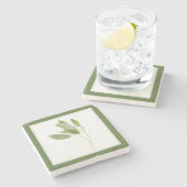 フレッシュセージ大理石コースター(-文字)グリーン ストーンコースター (横)