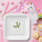 フレッシュセージ9"スクエア紙プレート ペーパープレート (パーティー)