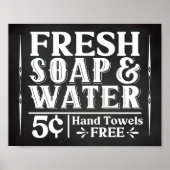フレッシュソープ&ウォーターヴィンテージファームハウスバスルームポスト ポスター (正面)