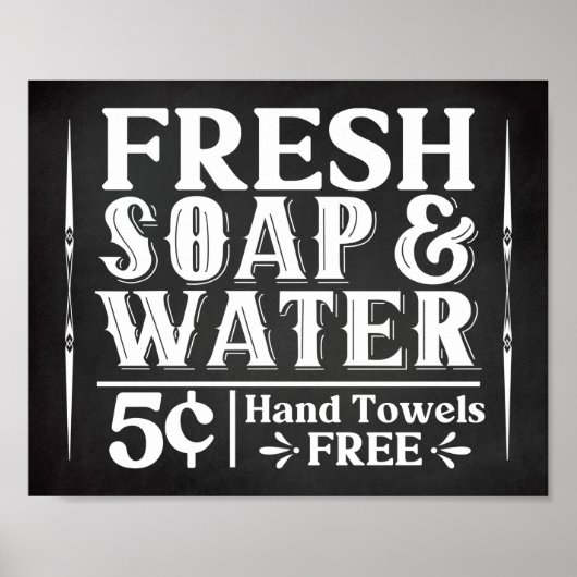 フレッシュソープ&ウォーターヴィンテージファームハウスバスルームポスト ポスター (正面)