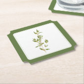 フレッシュタイムチケット紙コースター(-文字)グリーン ペーパーコースター (アングル)