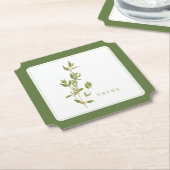 フレッシュタイムチケット紙コースター(+文字)グリーン ペーパーコースター (アングル)