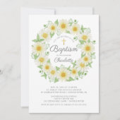 フレッシュデイジーフローラガールズバプテスマ招待状 招待状 (正面)