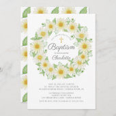 フレッシュデイジーフローラガールズバプテスマ招待状 招待状 (正面/裏面)