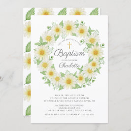 フレッシュデイジーフローラガールズバプテスマ招待状 招待状