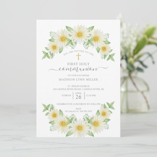 フレッシュデイジーフローラファーストコミューン招待状 招待状 (スタンド正面)