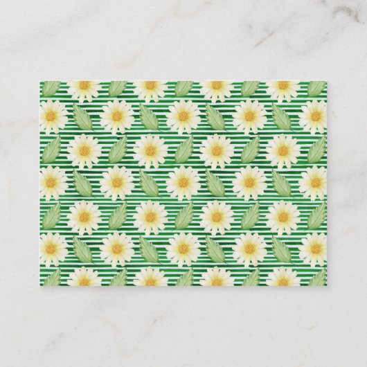 フレッシュデイジーフローラベビーシャワーギフト表示 エンクロージャーカード (裏面)