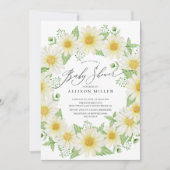 フレッシュデイジーフローラベビーシャワー 招待状 (正面)