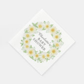 フレッシュデイジーベビーシャワー紙ナプキンス スタンダードランチョンナプキン (角)
