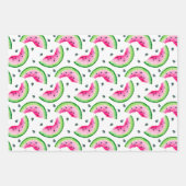 フレッシュトロピカルスイカ包装紙セット3 ラッピングペーパーシート (正面3)