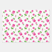 フレッシュトロピカルスイカ包装紙セット3 ラッピングペーパーシート (正面)