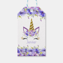 フレッシュバイオレットユニコーンバースデー装飾 ギフトタグ