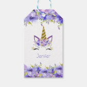 フレッシュバイオレットユニコーン誕生日装飾 ギフトタグ (正面)