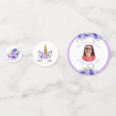 フレッシュバイオレットユニコーン誕生日装飾 コンフェッティ (正面)