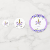 フレッシュバイオレットユニコーン誕生日装飾 コンフェッティ (裏面)