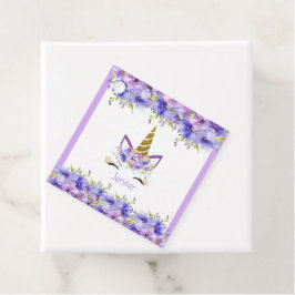 フレッシュバイオレットユニコーン誕生日装飾 フェイバータグ