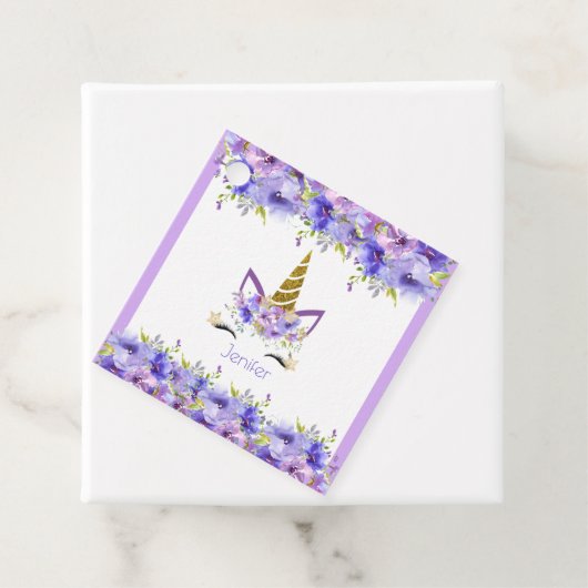 フレッシュバイオレットユニコーン誕生日装飾 フェイバータグ (インサイチュ)